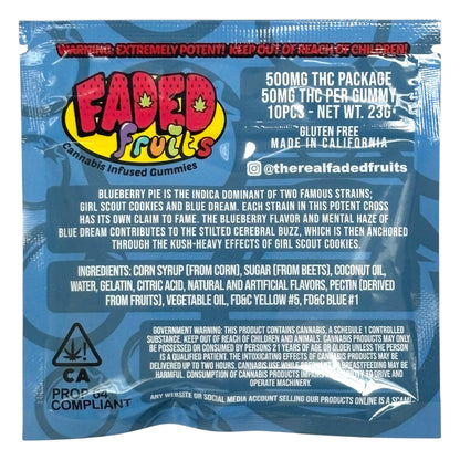 Faded Fruits – Blueberry Pie Gummies | 500mg THC