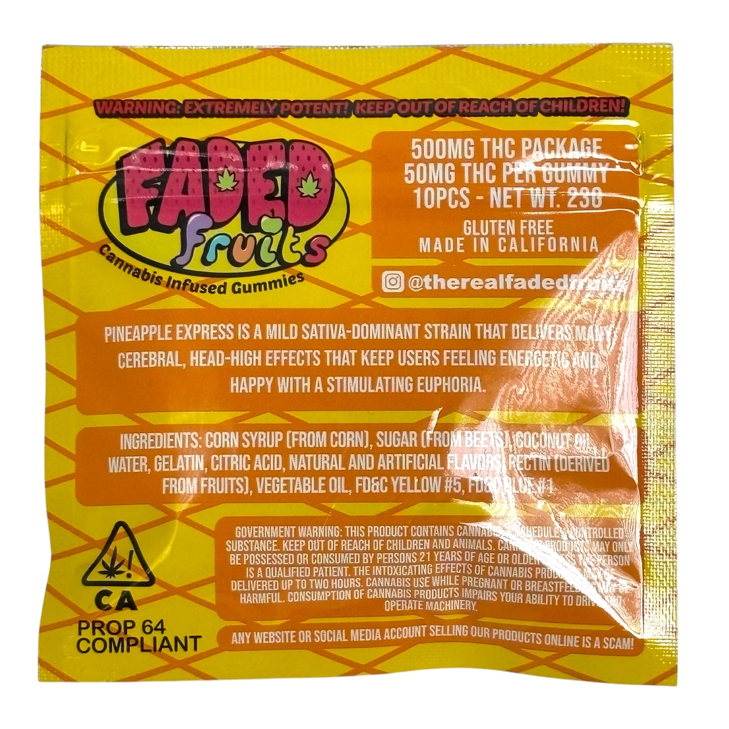 Faded Fruits – Pineapple Express Gummies | 500mg THC