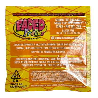 Faded Fruits – Pineapple Express Gummies | 500mg THC